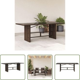 vidaXL Tavolo in vetro - Tavolo Giardino Piano in Vetro Marrone 190x80x75cm Polyrattan