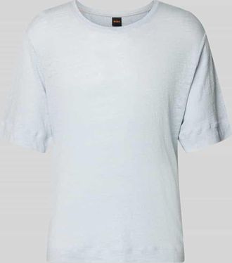 Boss Orange by Hugo Boss BOSS Orange Regular Fit T-Shirt aus reinem Leinen in Hellblau, Gr&ouml;&szlig;e XL
