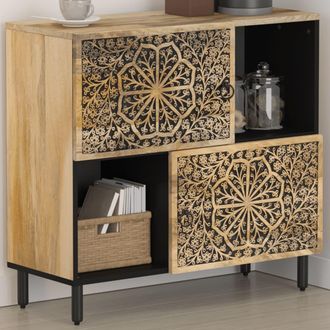 vidaXL Armario Auxiliar Madera Maciza De Mango 80x33x75 Cm Vidaxl