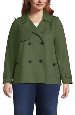 Lands End Trench Rain Jacket in Vintage Pine Green at Nordstrom, Size 1 X