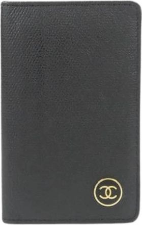 Chanel Pre-owned Card Case - Dames - Vintage Accessoires - Zwart - ONE Size - Leer - Vintage