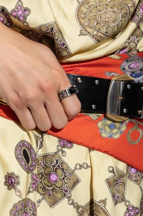 Versace Ring With Stone, Womens, Silver