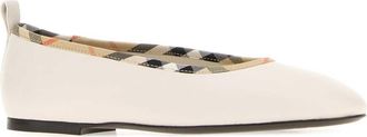 Burberry Womens Ivory Leather Robin Ballerinas Sandybeige Ballerine Flat Shoes