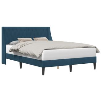 vidaXL Estructura De Cama Con Cabecera Azul 120 X 190 Cm Terciopelo Vidaxl
