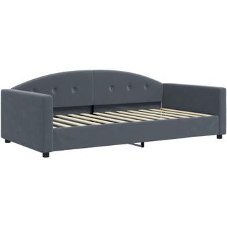 vidaXL Sof&aacute; Cama Sin Colch&oacute;n Terciopelo Gris Oscuro 100x200 Cm Vidaxl