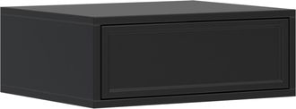 Selsey Selsey Velveto - Mesita De Noche Suspendida Con Caj&oacute;n, Negro, 50 Cm