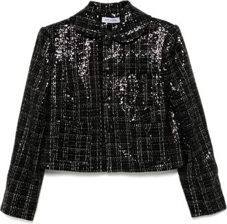 Dice Kayek Cropped tweed jacket - women - Polyester - 38 - Black