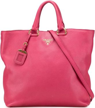 Prada Pre-owned Tote Bags, female, Pink, Size: ONE SIZE Pre-owned Leather Tote Bag