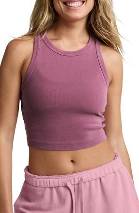 Beyond Yoga On Repeat Rib Crop Tank in Washed Muted Mauve at Nordstrom, Size Large