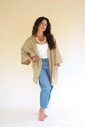 Kalalou Short Kimono With Front Pockets