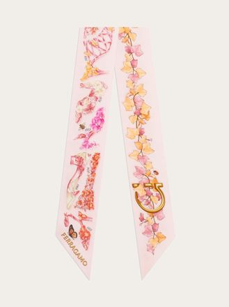 Ferragamo Women Eden shoes print silk mini bandeau Pink