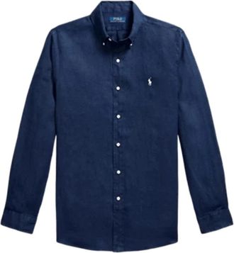 Polo Ralph Lauren Linnen Overhemd - Heren - Casual Overhemden - Blauw - 2XL - Linnen - Overhemden