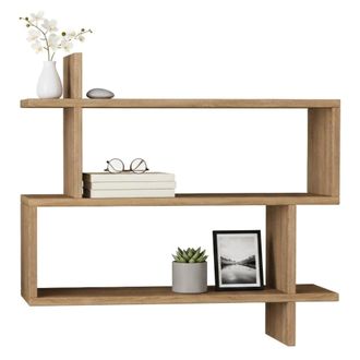 Dmora Estanter&iacute;a Solara, Estante, Estante De Pared, Estanter&iacute;as Multiusos, 70x22h66 Cm, Roble, Con Embalaje Reforzado - Dmora