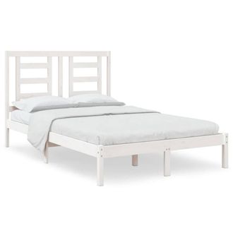 Berkfield Home Bed Frame White Solid Wood Pine 120x200 cm | Size: Small Double