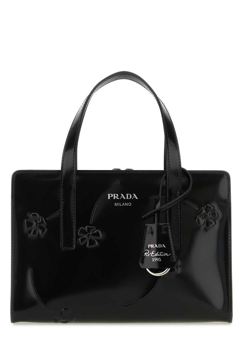 Bag Shopping Leather Prada トートバッグ Medium Aubergine