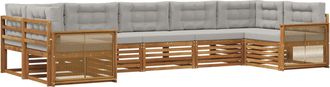 vidaXL Conjunto De Sof&aacute;s De Exterior 7 Uds. Natural Y Gris Claro Vidaxl