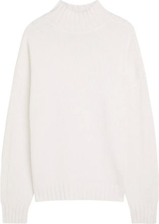 Allude ribbed funnel-neck sweater - White