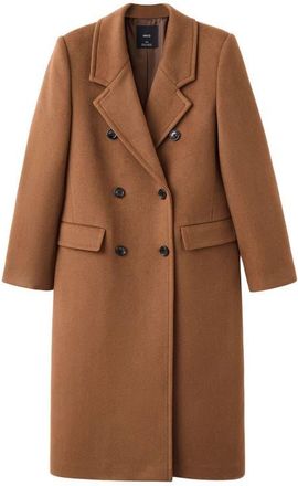 Mango Double Breasted Coat in Ochre at Nordstrom, Size X-Small