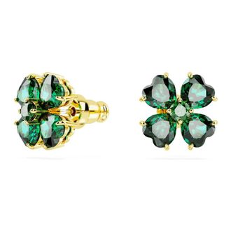 Swarovski Dames Oorbellen Geluksklaver Groen Idyllia 5666236 - Dames - Oorbellen - Geel - ONE Size - Accessoires