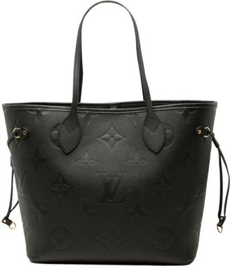 Louis Vuitton Black Noir Leather Shoulder Bag Tote Bag (Pre-Owned)