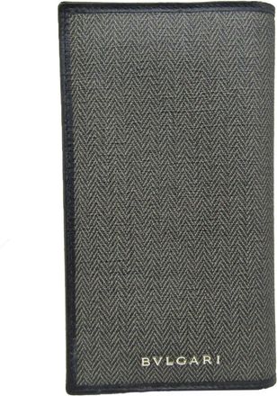 Bulgari Grey Canvas Wallet (Pre-Owned)