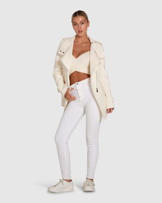 Belle & Bloom Bad Girl Wool Blend Moto Coat