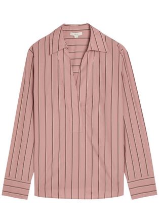 Vince Striped Cotton-poplin Shirt - Pink - S (UK8-10 / S)