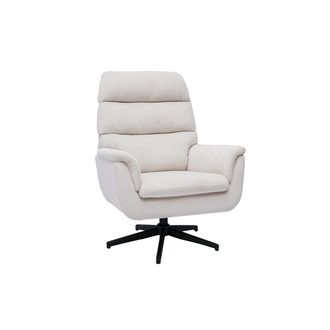 Miliboo Miliboo - Sill&oacute;n Giratorio De Tela Chenilla Beige Y Metal Negro Jonah