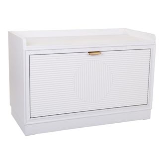 Wanderlust Deco Banqueta Zapatero De Madera Blanca 80x38x53