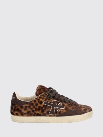 Premiata Stevend Animal Print Pony Hair and Suede Trainers