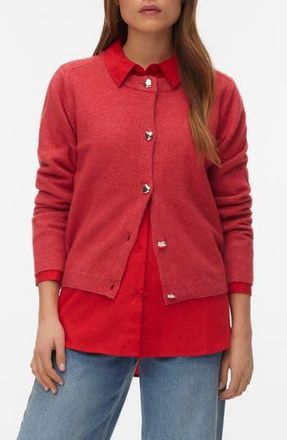 Vero Moda Fiona Long Sleeve Cardigan in Holly Berry at Nordstrom Rack, Size X-Small