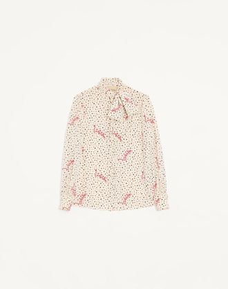 Valentino Camicia In Crepe De Chine Bollicine Plusdepois Donna VANIGLIA/MULTICOLOR 36