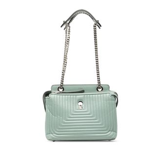 Fendi Pre-owned Womens Small Lambskin Dotcom Click Shoulder Bag - Light Blue Leather - One Size