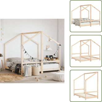 vidaXL Letto bambino - vidaXL Giroletto per Bambini 2x(80x160) cm in Legno Massello di Pino - Letto in pino