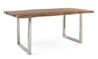 Konte Design Mesa de madera de acacia y patas de acero 180&times;90 cm