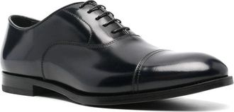 Doucal's Polished Calf Leather Oxford Shoe - Black