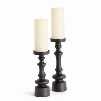 Napa Home & Garden Barrett Black Aluminum Candle Stands Set of 2 at Nordstrom