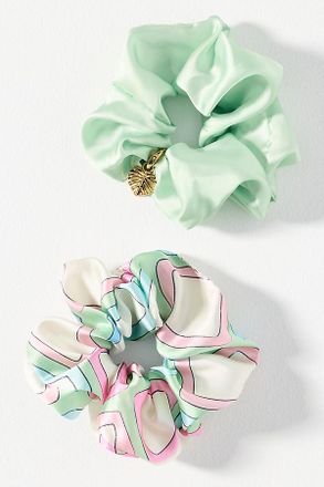 Frasier Sterling Satin Scrunchies, Set of 2