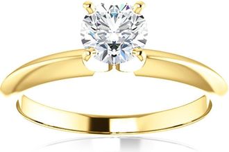 Pompeii3 1/2 Ct Lab Grown Diamond Solitaire Engagement Ring 14k White Rose or Yellow Gold