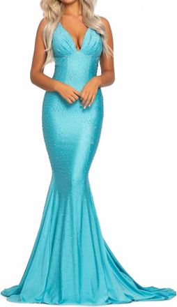 Johnathan Kayne Evening Dress In Aqua