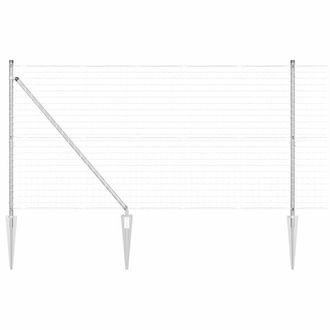 Berkfield Home Euro Fence with 7 Spike Posts 1.2x10 m Galvanised Steel in Silver