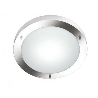 Trio Plaf&oacute;n Rotonda Led N&iacute;quel Con Vetro Opale Ip44 Lighting