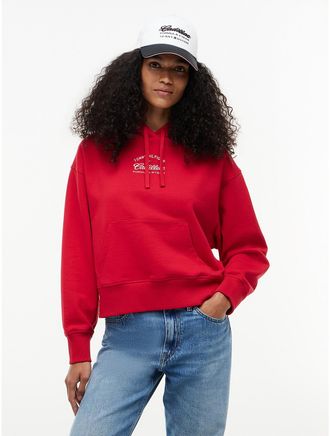 Tommy Hilfiger Womens Tommy x Cadillac F1 Team Boxy Hoodie - Red - XXL
