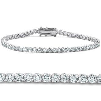 Pompeii3 Certified 4 Carat (ctw) Real Diamond Tennis Bracelet 14K White Gold 7