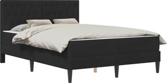 vidaXL Estructura De Cama Con Colch&oacute;n Negro 140 X 190 Cm Terciopelo Vidaxl
