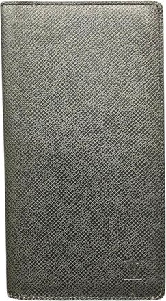 Louis Vuitton Taiga Gray Leather Long Wallet (Bi-Fold) (Pre-Owned)