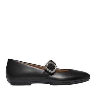 FitFlop FitFlop Womens Delicato Crystal-Buckle Leather Mary Janes