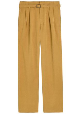 Polo Ralph Lauren Belted Cotton and Linen-blend Trousers - Brown - 10 (UK12 / M)