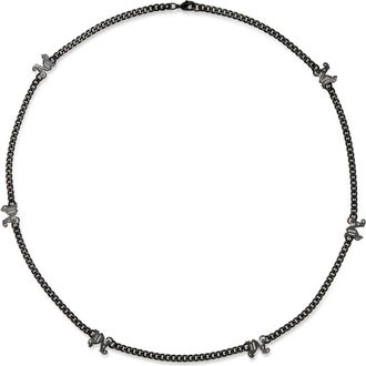 Palm Angels monogram chain-link necklace - men - Brass - One Size - Black