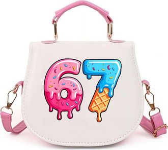 Generic ZXCVWWE 67 Handbag,Funny 67 Ice Cream Handbag,Santa Says SixSeven Crossbody Bag,Cute Six Seven Ice Cream Drip Bags,Funny 6 7 Meme,Novelty Six Seven Gi